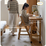 Oak Solid Wood Lifting Study Table Narrow Desk