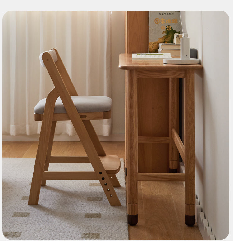 Oak Solid Wood Lifting Study Table Narrow Desk