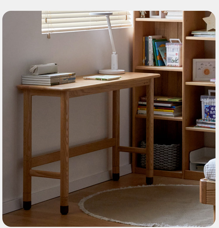 Oak Solid Wood Lifting Study Table Narrow Desk