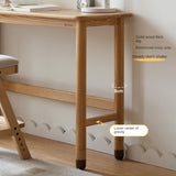 Oak Solid Wood Lifting Study Table Narrow Desk