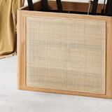 50" Solid Wood Multifunctional Lift Top Coffee Table Rectangle with Rattan Base