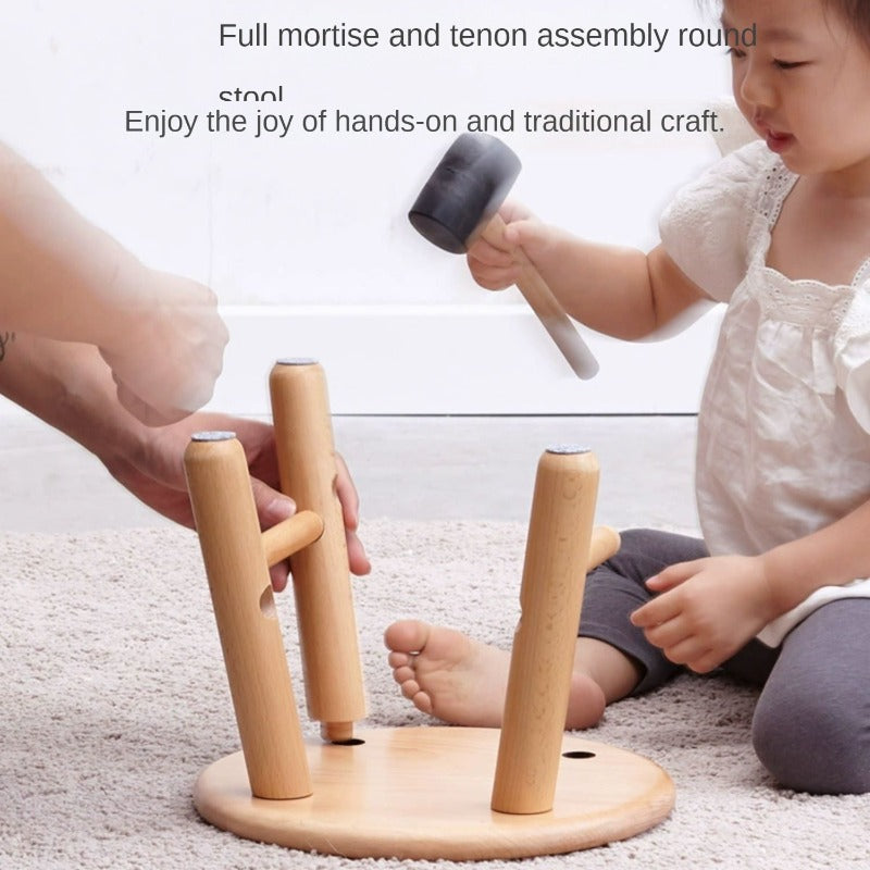 Oak, Beech Solid Wood Small Stool