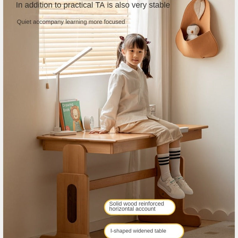 European Beech Solid Wood Liftable Kids Table