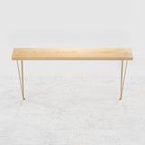 39" Modern Walnut Narrow Rectangular Console Table with Wooden Top Metal Legs