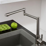 Brushed Nickel Deck-Mount Retractable Pot Filler Kitchen Faucet 1-Lever Stainless Steel