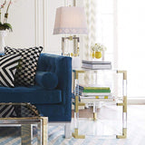 Clear Acrylic End Table Glass Top with Storage 3-Tier Side Table-Richsoul-End & Side Tables,Furniture,Living Room Furniture