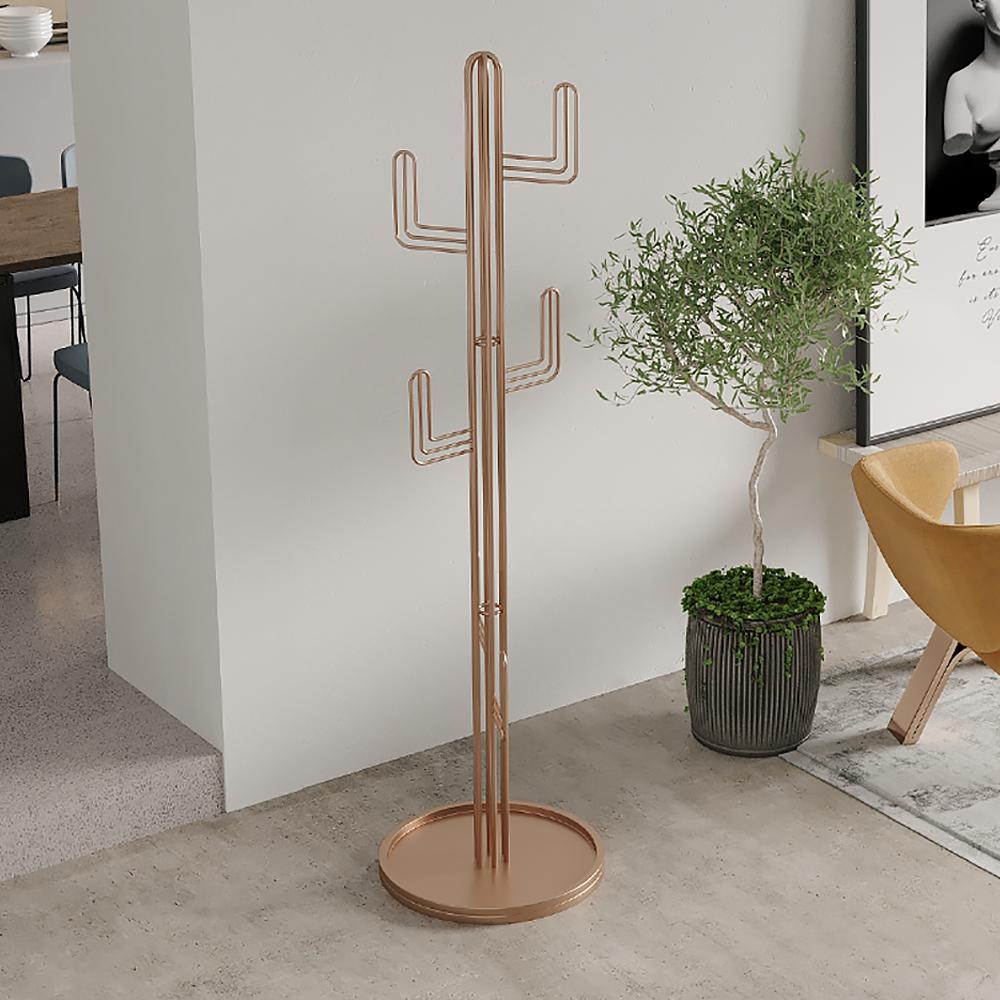 70.9" Clothing Rack Bedroom Entryway Coat Rack Freestanding Cactus Hall Tree in Green