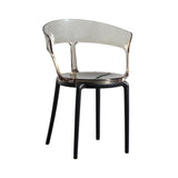 Modern Acrylic Dining Chair in Amber Dining Table Chairs with Arms