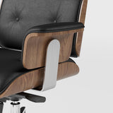 Modern Black Home Office Chair Upholstered Swivel Task Office Chair Height
