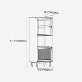Nordic Natural Cabinet with 2-Door 1 Adjustable Shelf Rattan Woven 51" in Height
