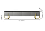 Blackcast 79" Modern Gray TV stand Sintered Stone Minimalist Media Console with Drawers