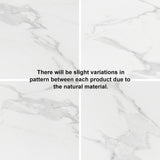 63" Modern Dining Table White Faux Marble Top for 6 Person Double Pedestal Base