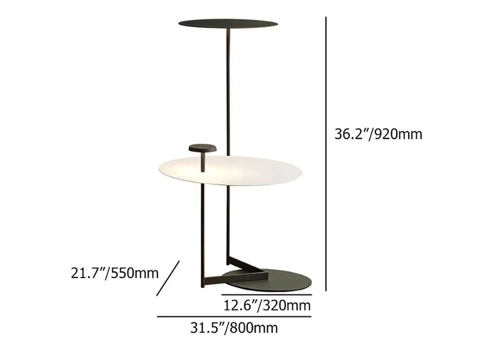 Modern Floor Lamp with Shelf Novelty Design Black Standing Lamp Foot Switch