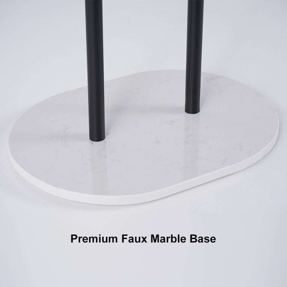 67" Modern Chic Metal Freestanding Coat Rack Marble Base in Gold