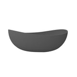 70" Contemporary Oval Freestanding Stone Resin Soaking Bathtub in Black