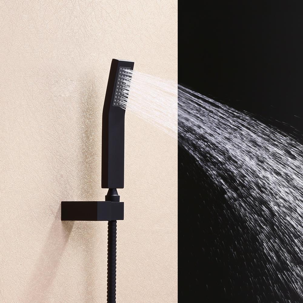 Modern Wall Mounted 12" Rainfall Showerhead & Handheld Shower with Six Body Spray Jets