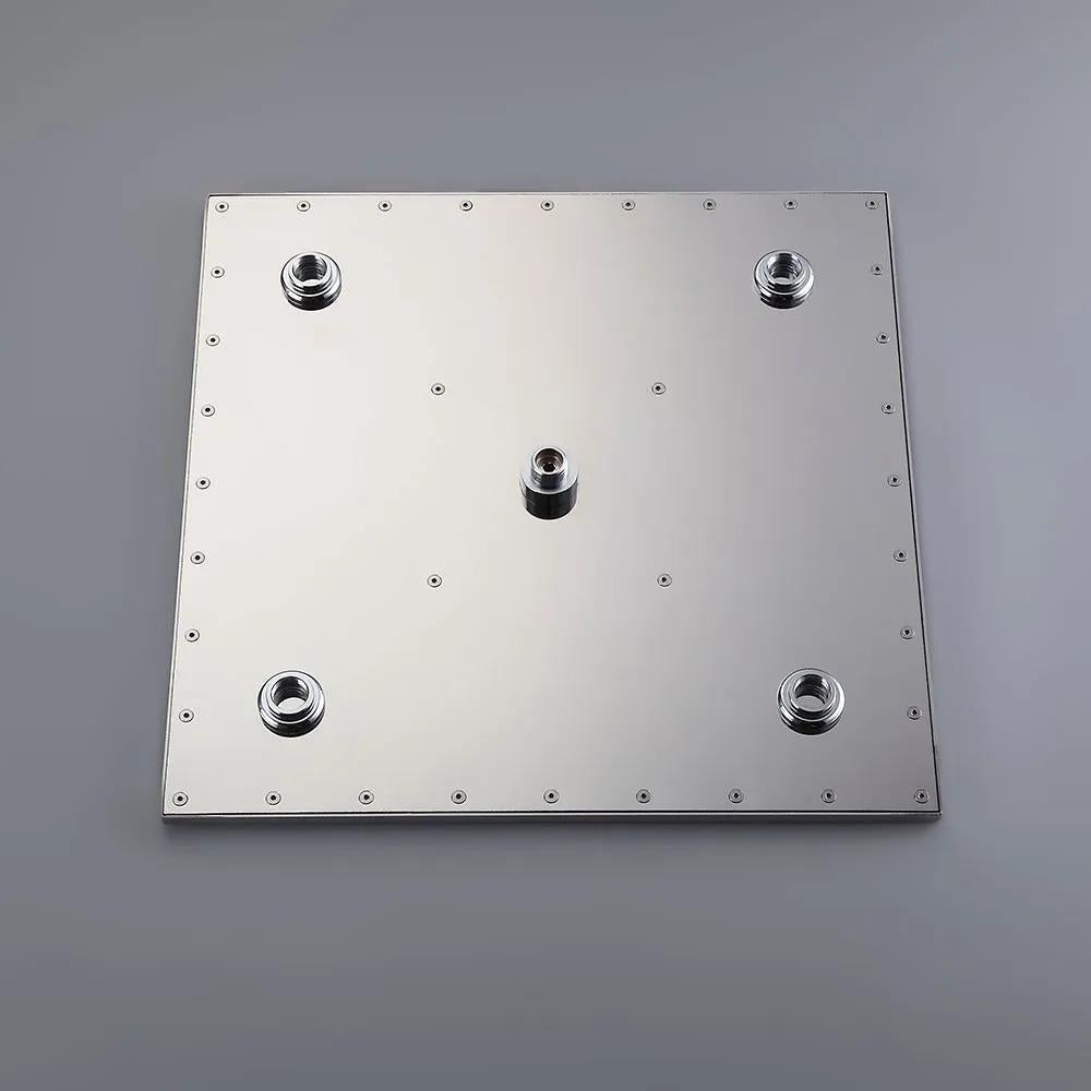Modern 16" Chrome Thermostatic Rain Shower System with Handheld Shower & 3 Body Sprays