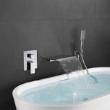 Solid Brass Single Handle Wall Mount Tub Faucet in Brushed Gold