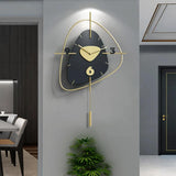 Dark Green Creative Scandinavian Wall Clock Metal Pendulum Home Clock