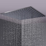 Modern Rain Thermostatic Brushed Nickel Shower Faucet Flush Mount Shower System with Hand Shower & Body Jets Solid Brass