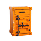 Industrial Loft Red Nightstand Retro Bedside Storage Cabinet with Door & Drawer