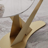 55.1" Creative Desk for Home Office Stone Top Stainless Steel Computer Desk-Desks,Furniture,Office Furniture