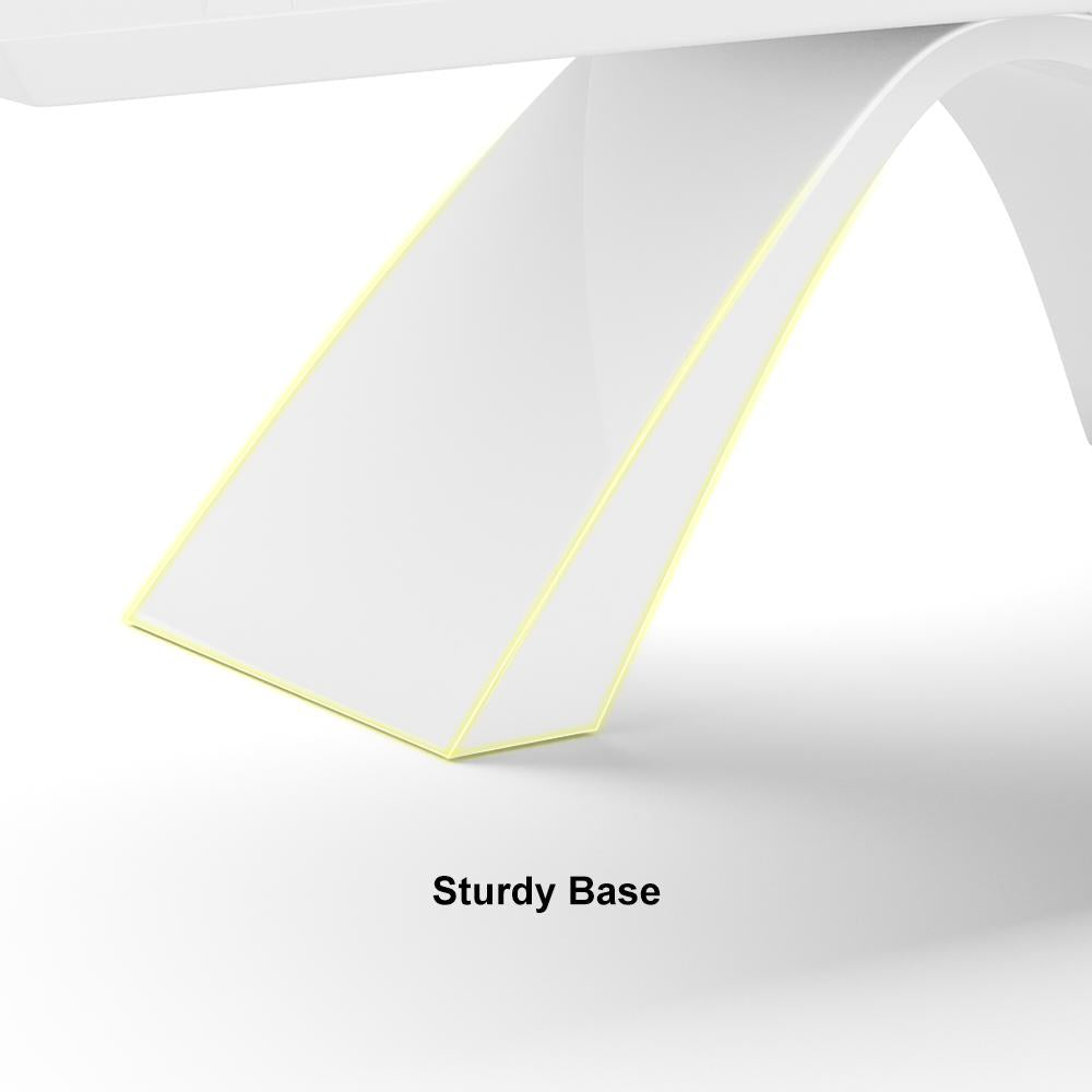 71" Modern White Computer Desk Rectangular Executive Desk with Abstract Base