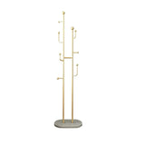 67" Modern Chic Metal Freestanding Coat Rack Marble Base in Gold