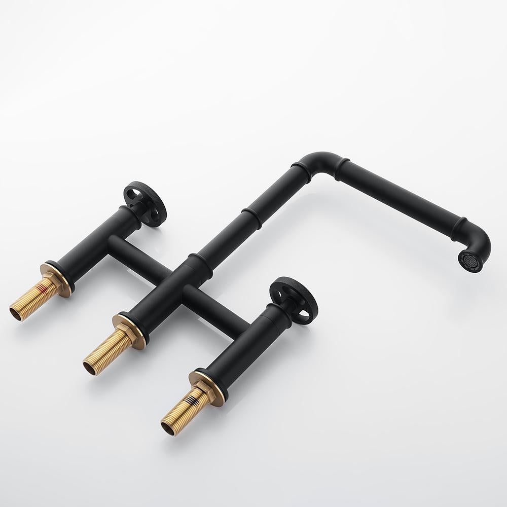 Ruth Industrial 2-Handle Centerset Kitchen Faucet with 1 Pull-out Sprayer Bridge-Shaped