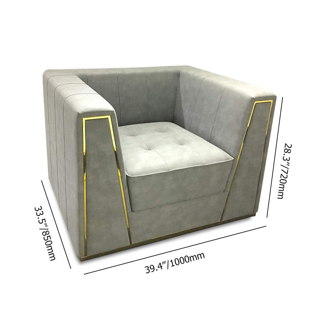 39.4" Modern Faux Leather Upholstered Single Sofa Chair Luxury Accent Chair-Richsoul-Chairs & Recliners,Furniture,Living Room Furniture