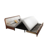 74.8" Full Sleeper Sofa Leath-aire Upholstered Convertible Sofa Storage Sofa