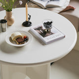 39" White Round Dining Table for 4 Seaters with Cross Base