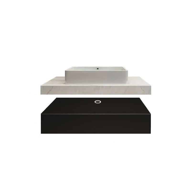 40" Modern Floating Bathroom Vanity Set With Single Sink White and Black