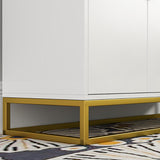 White Shoe Storage Bench 4 Shelves PU Leather Upholstered Shoe with Drawers & Flip Top