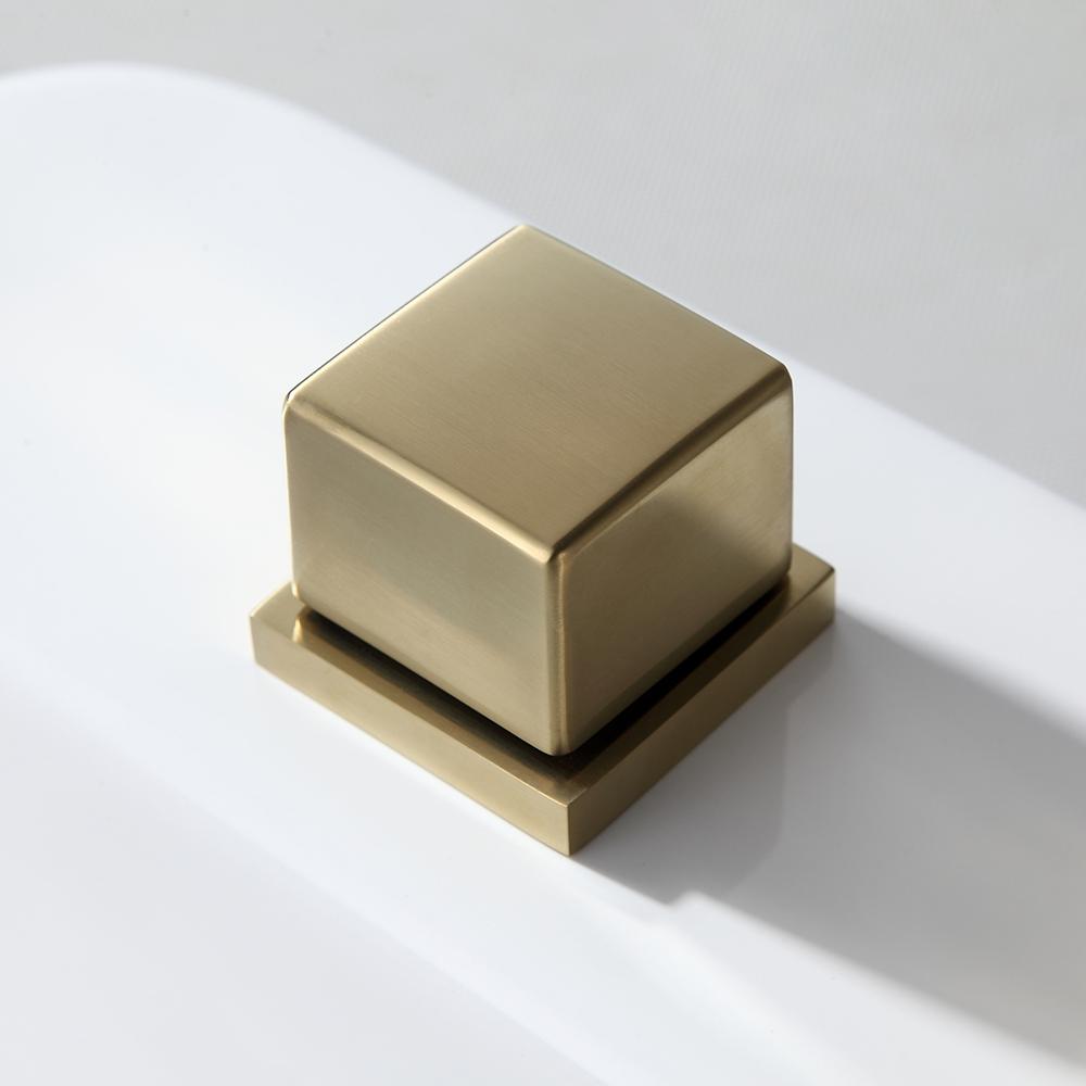 Moda Matte Black Waterfall Widespread Bathroom Sink Faucet Square Double Handle