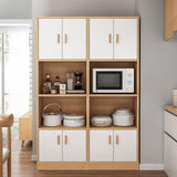 Farmhouse Sideboard Cabinet Kitchen Shelf in Natural for Microwave