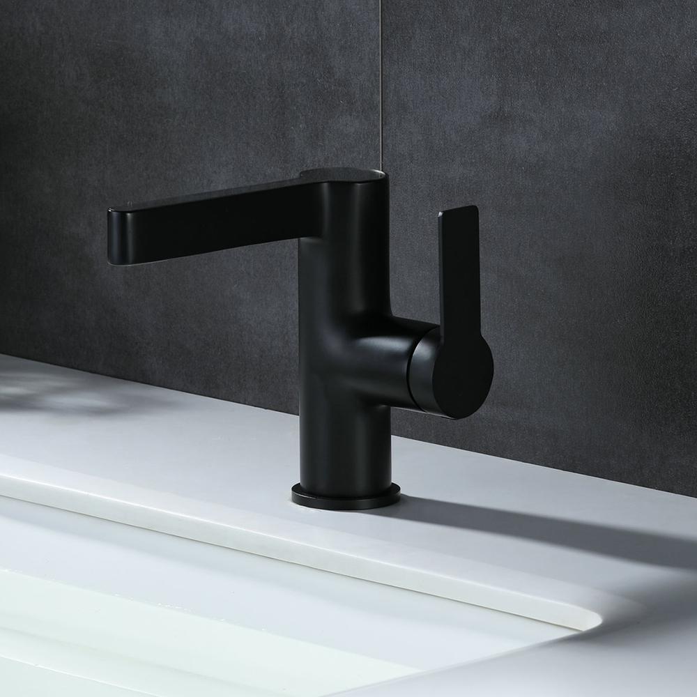 Modern Black Single Hole Bathroom Sink Faucet Intelligence Temperature Digital Display