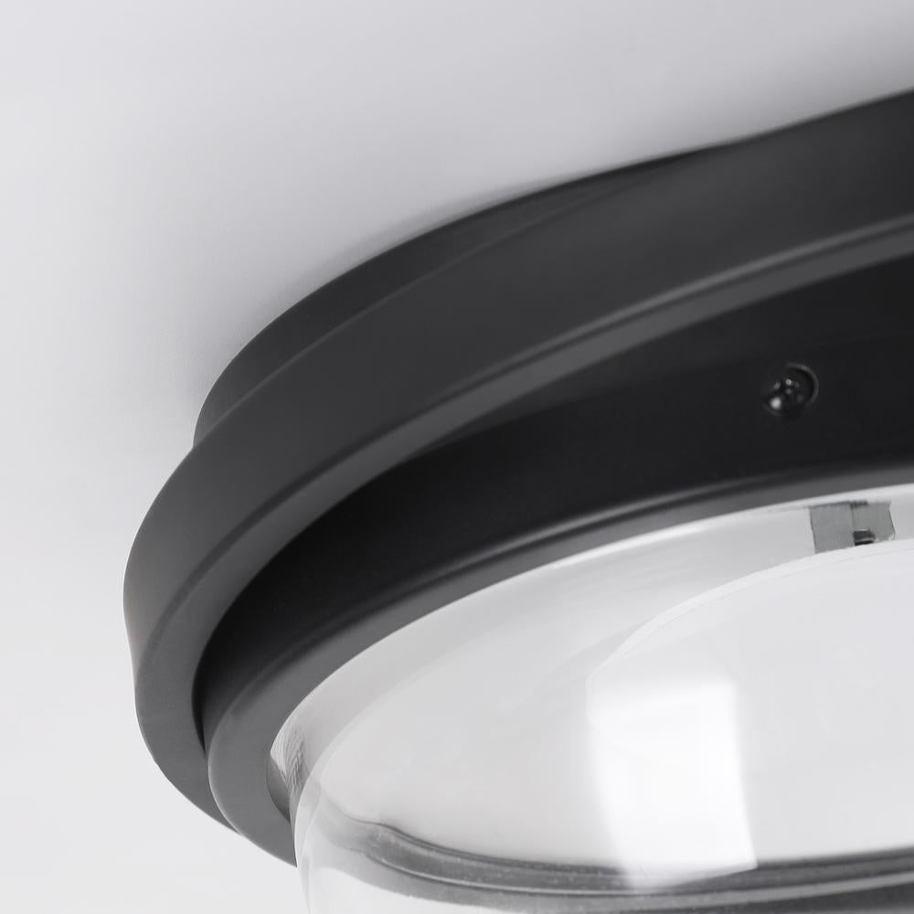Modern 6 Light LED Black Geometric Bubble Flush Mount Ceiling Light with Glass Shade