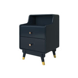 Blue Nightstand Modern Nightstand Stylish Bedside Table with 2 Drawers with Shelf