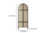 Woven Rattan Bedroom Clothing Armoire with Hidden 2 Doors and Drawers Wardrobe, Natural
