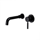 Stev Solid Brass Modern Wall-Mount Bathroom Sink Faucet with Single Handle in Matte Black