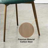 Mid-Century Modern Green Dining Chair Armless Upholstered Side Chair Set of 2