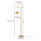 Modern Arc Gold Floor Lamp with White Glass Globe Shade 1-Light