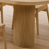 55" Farmhouse Dining Table 6 Seater Pine Wood Table Pedestal Base