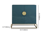 2-Door Peacock Blue Console Table Storage Cabinet Entryway Gold Accent