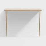 39" Modern Walnut Narrow Rectangular Console Table with Wooden Top Metal Legs