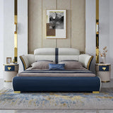 Table de chevet de surface rond en faux cuir avec table de nuit en pierre de rangement