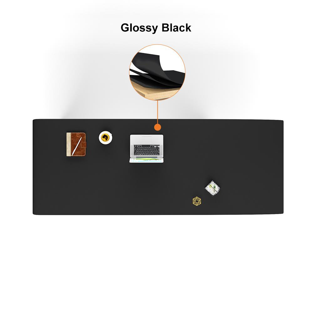 71" Modern White Computer Desk Rectangular Executive Desk with Abstract Base