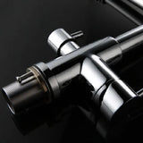 Modern Kitchen Faucet with Sprayer Brass Pull Down Faucets Chrome Single Hole 3-in-1