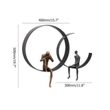 Modern 3D Artistic Figure Metal and Resin Wall Decor in Black